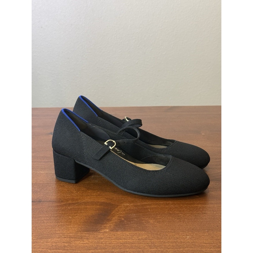 Rothy's The Mary Jane Heel Women's 8 Black Strap Classic Pump Round Toe $190 - Picture 5 of 6